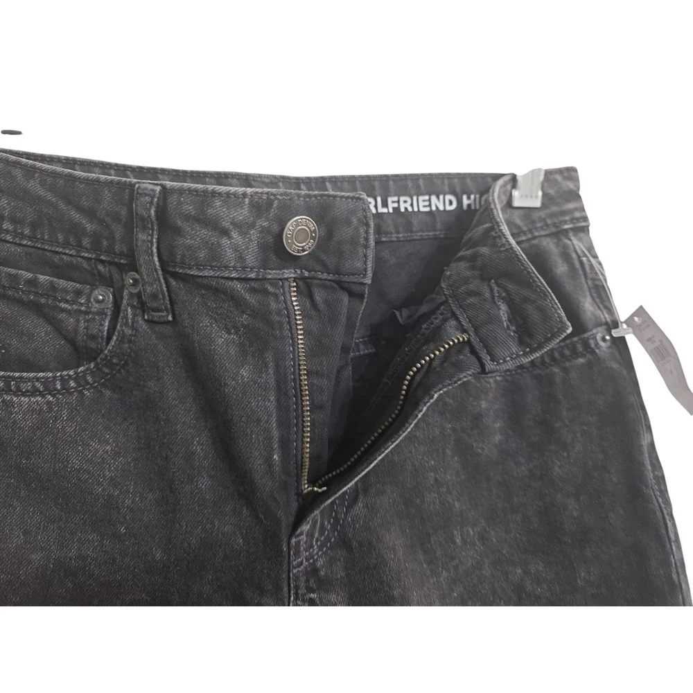NWT GAP Teen 16 Girlfriend‎ High Rise Jeans Black Wash With Raw Hem Jeans